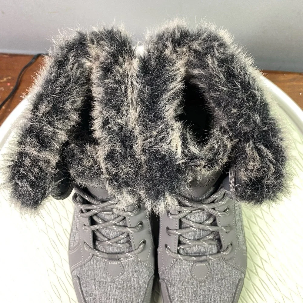 Ryka Brisk Womens Water Repellent,Quilted Winter Ankle Boots Gray Sz. 7.5‎ M EUC